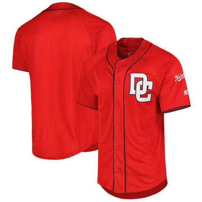 W.Nationals Blank Player Button-Up Red Replica Baseball Jerseys baseball jersey product view 1