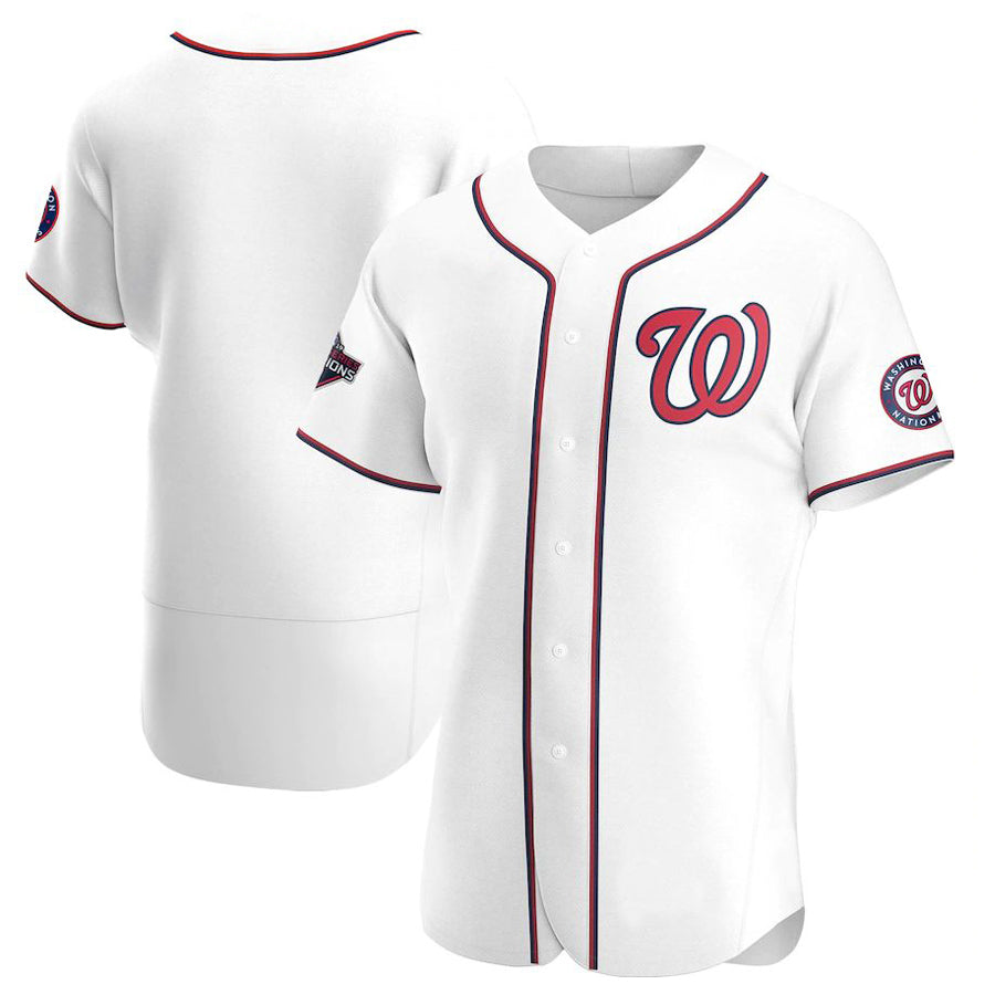 W.Nationals Blank Player White Home Limited Baseball Jerseys baseball jersey product view 1