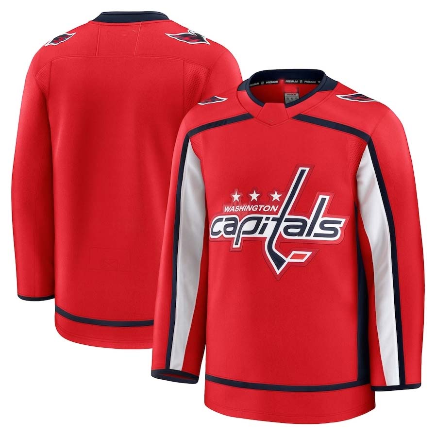 W.Capitals Supporters Player Premium Jersey - Red Stitched American Hockey Jerseys hockey jersey product view 1