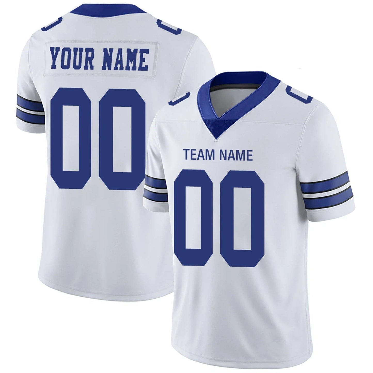 Custom D.Cowboys White Personalized Design Your Own Name and Number for Men Women Youth Jerseys football jersey product view 1