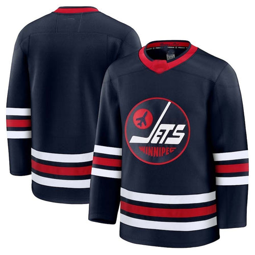 W.Jets Supporters Blank Player Game Premium Jersey - Navy Stitched American Hockey Jerseys hockey jersey product view 1