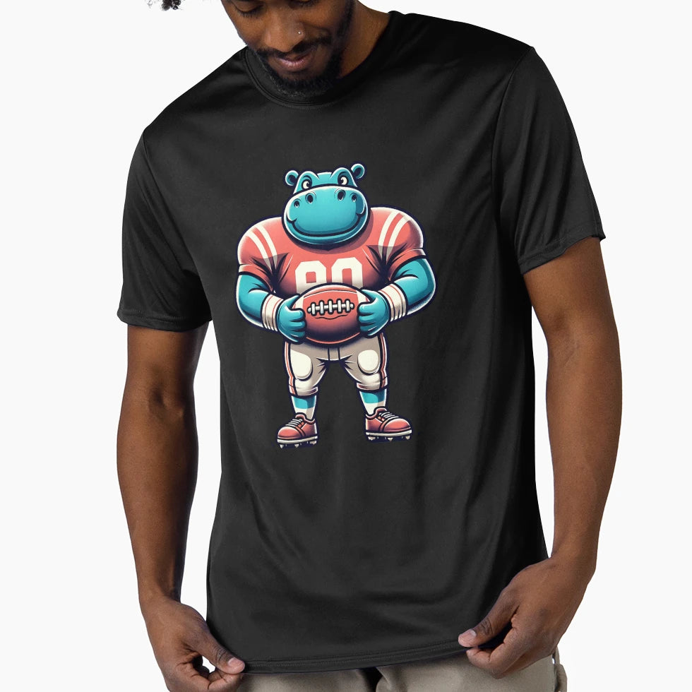 Surreal Gridiron Hippo American T-Shirt - Streetwear Style Men Women - T-Shirt, Sweatshirt, Hoodie