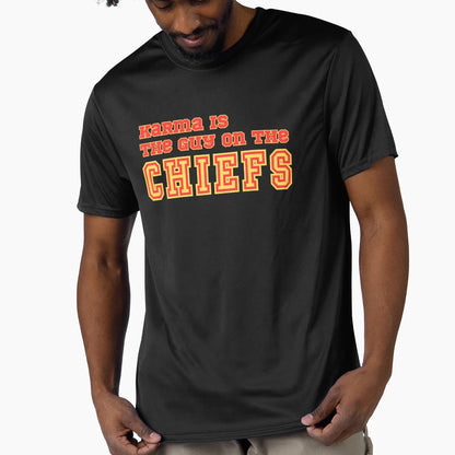 Karma Is Guy Chiefs T-Shirt - Graphic Print for Adults - T-Shirt, Sweatshirt, Hoodie