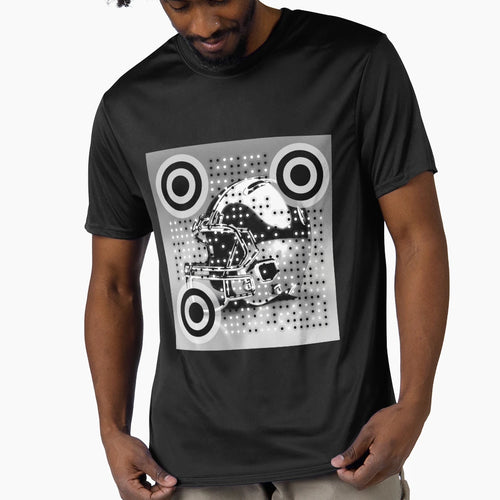 Silver Football Helmet Qr Code T-Shirt - Fun Novelty Design for Adults - T-Shirt, Sweatshirt, Hoodie
