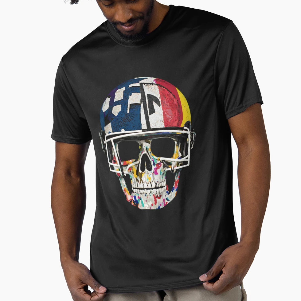 American Football Helmet Skull T-Shirt - Fun Novelty Design for Adults - T-Shirt, Sweatshirt, Hoodie