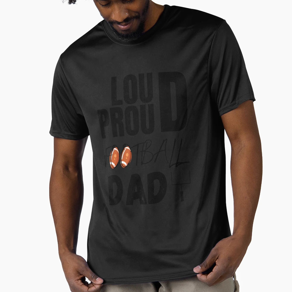 Loud And Proud Football Dad Football T-Shirt - Minimalist Print Men Women - T-Shirt, Sweatshirt, Hoodie
