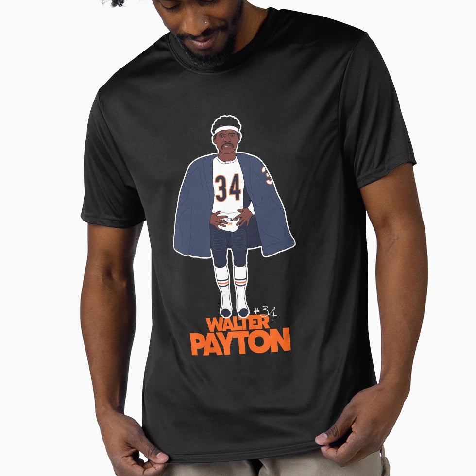 Walter Payton Football Sideline Cape T-Shirt - Trendy Graphic for Adults - T-Shirt, Sweatshirt, Hoodie