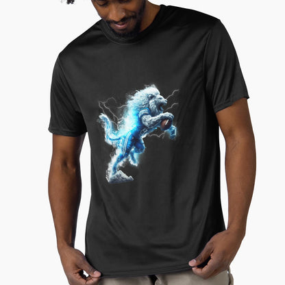 Lions American Football Lightning T-Shirt - Fun Novelty Design for Adults - T-Shirt, Sweatshirt, Hoodie