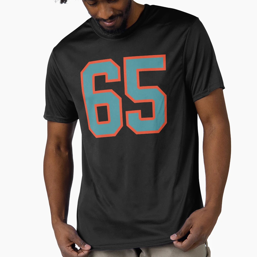 65 Number Aqua Orange Lucky Sports T-Shirt - Unique Graphic Men Women - T-Shirt, Sweatshirt, Hoodie