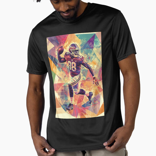 Quaterback Throwing Pass Geometric T-Shirt - Novelty Apparel for Adults - T-Shirt, Sweatshirt, Hoodie