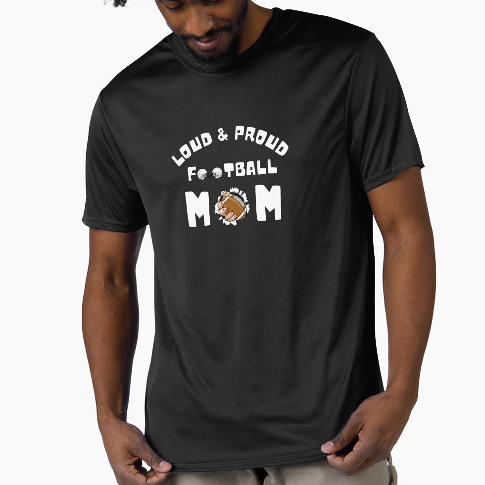Loud Proud Football Mom T-Shirt - Trendy Graphic Unisex - T-Shirt, Sweatshirt, Hoodie