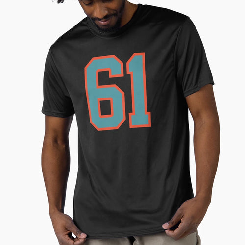 61 Number Aqua Orange Lucky Sports Sixty T-Shirt - Unique Graphic Unisex - T-Shirt, Sweatshirt, Hoodie