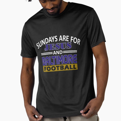 Baltimore Pro Football And Jesus T-Shirt - Fun Novelty Design Unisex - T-Shirt, Sweatshirt, Hoodie
