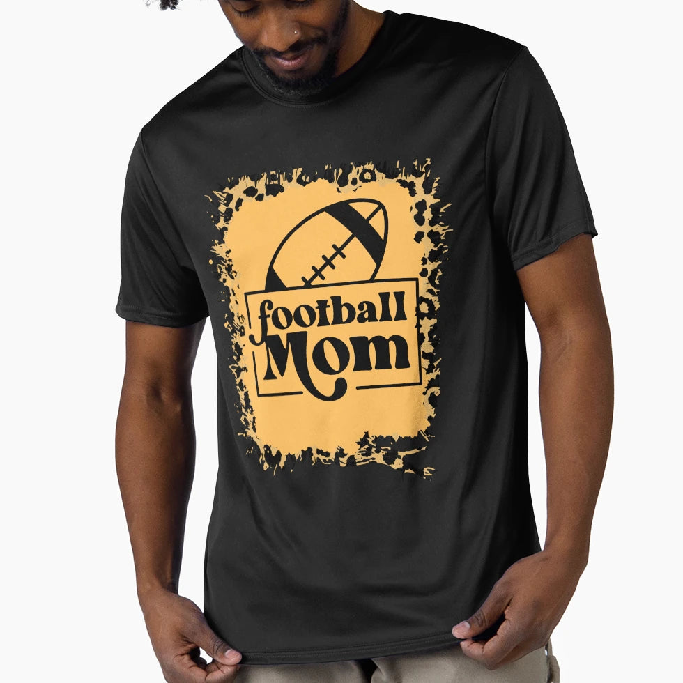 Football Mom Leopard T-Shirt - Novelty Apparel Unisex - T-Shirt, Sweatshirt, Hoodie