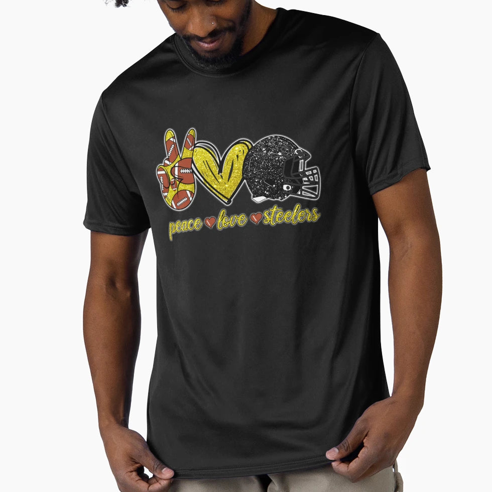 Peace Love Steelers Football Team T-Shirt - Novelty Apparel Men Women - T-Shirt, Sweatshirt, Hoodie
