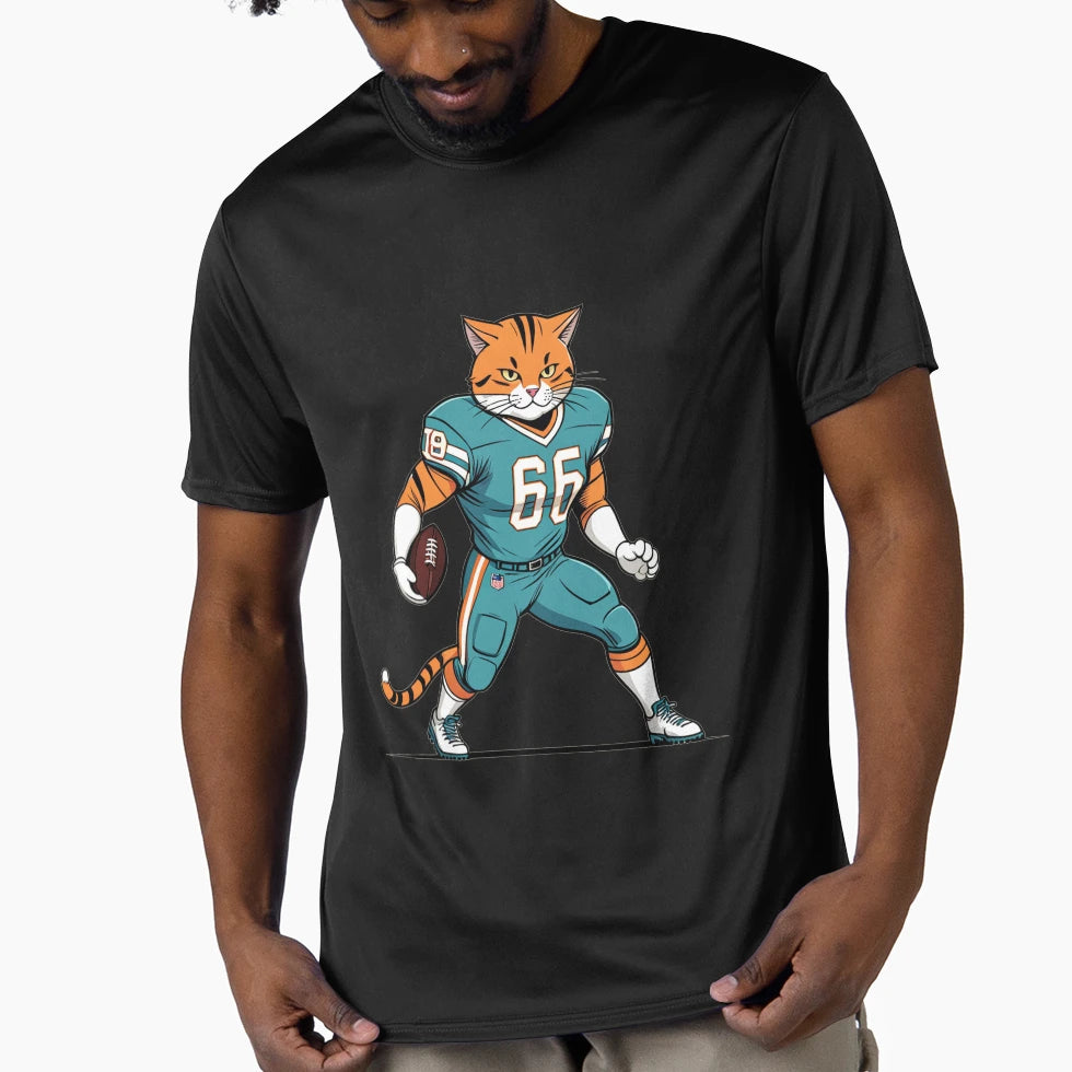 Football Cat T-Shirt - Aesthetic Graphic for Adults - T-Shirt, Sweatshirt, Hoodie