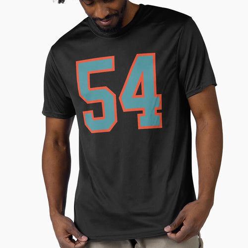 54 Number Aqua Orange Lucky Sports T-Shirt - Unique Graphic for Adults - T-Shirt, Sweatshirt, Hoodie
