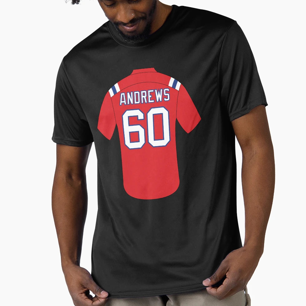 David Andrews Jersey Number 60 T-Shirt - Trendy Graphic Unisex - T-Shirt, Sweatshirt, Hoodie