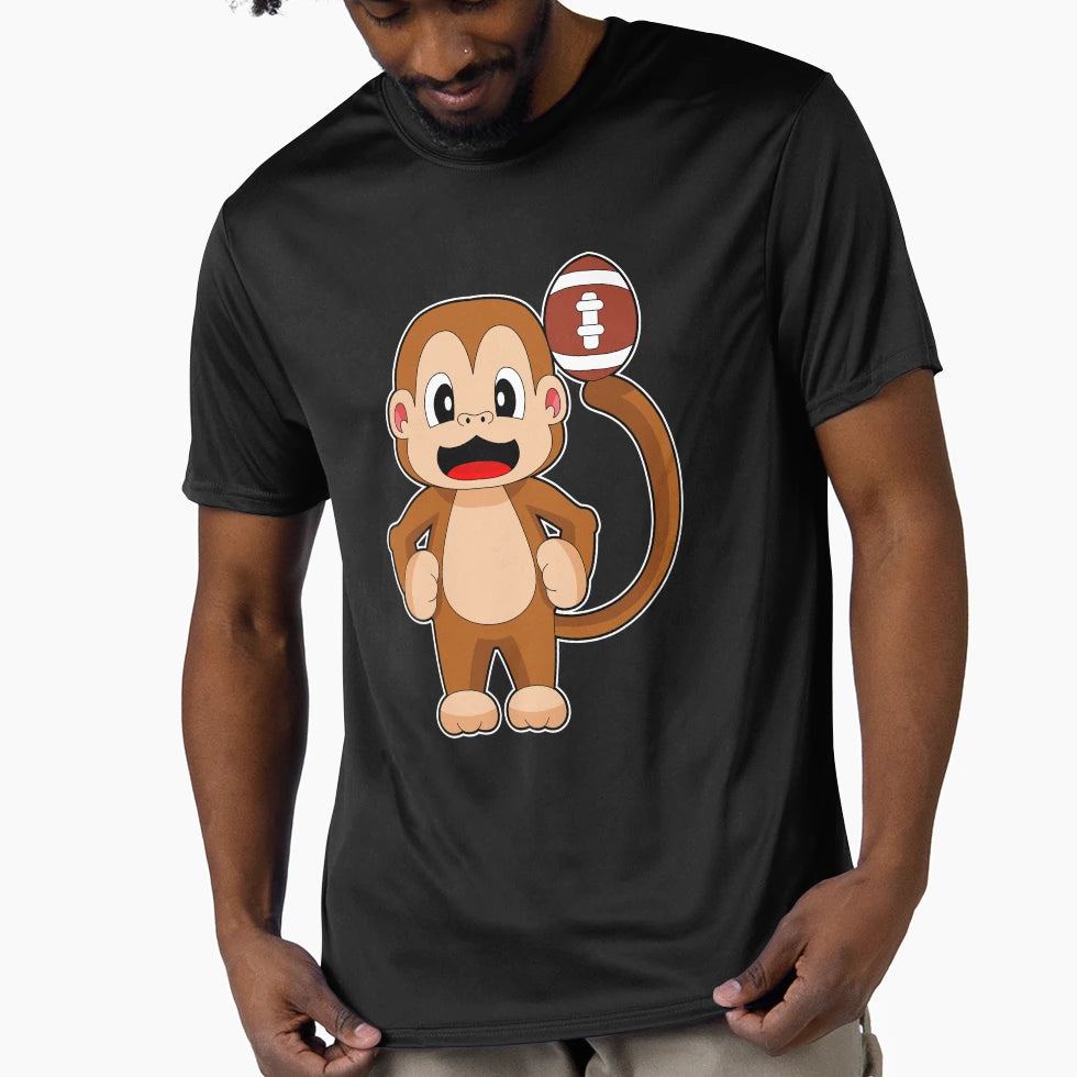 Monkey American Football Sports T-Shirt - Trendy Graphic Men Women - T-Shirt, Sweatshirt, Hoodie