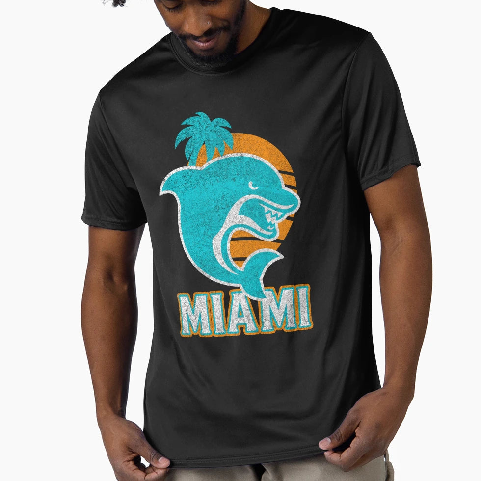 Dolphin Bold Football Fan Art T-Shirt - Unique Graphic for Adults - T-Shirt, Sweatshirt, Hoodie