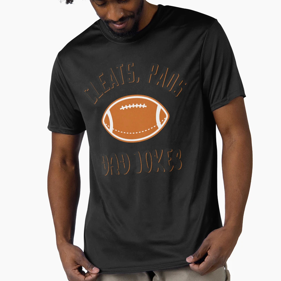 Cleats Pads Dad Jokes T-Shirt - Novelty Apparel Men Women - T-Shirt, Sweatshirt, Hoodie