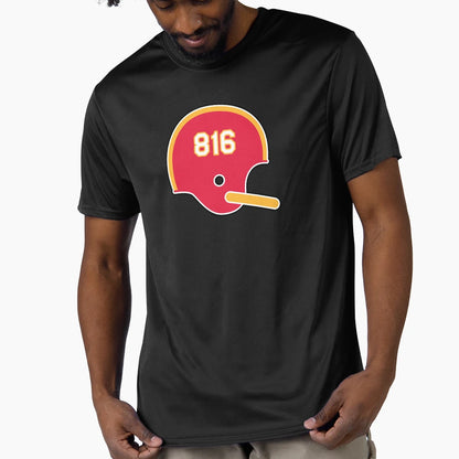 Kansas City Chiefs 816 Helmet T-Shirt - Graphic Print for Adults - T-Shirt, Sweatshirt, Hoodie