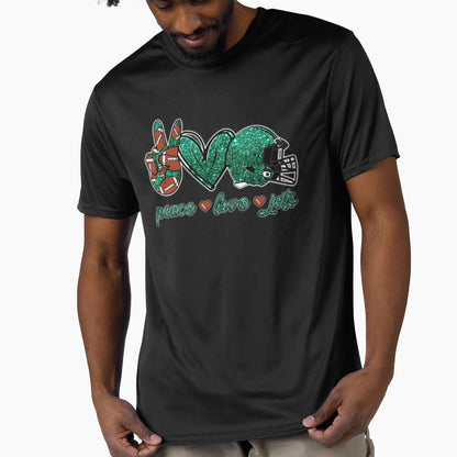 Peace Love Jets Football Team T-Shirt - Minimalist Print Men Women - T-Shirt, Sweatshirt, Hoodie