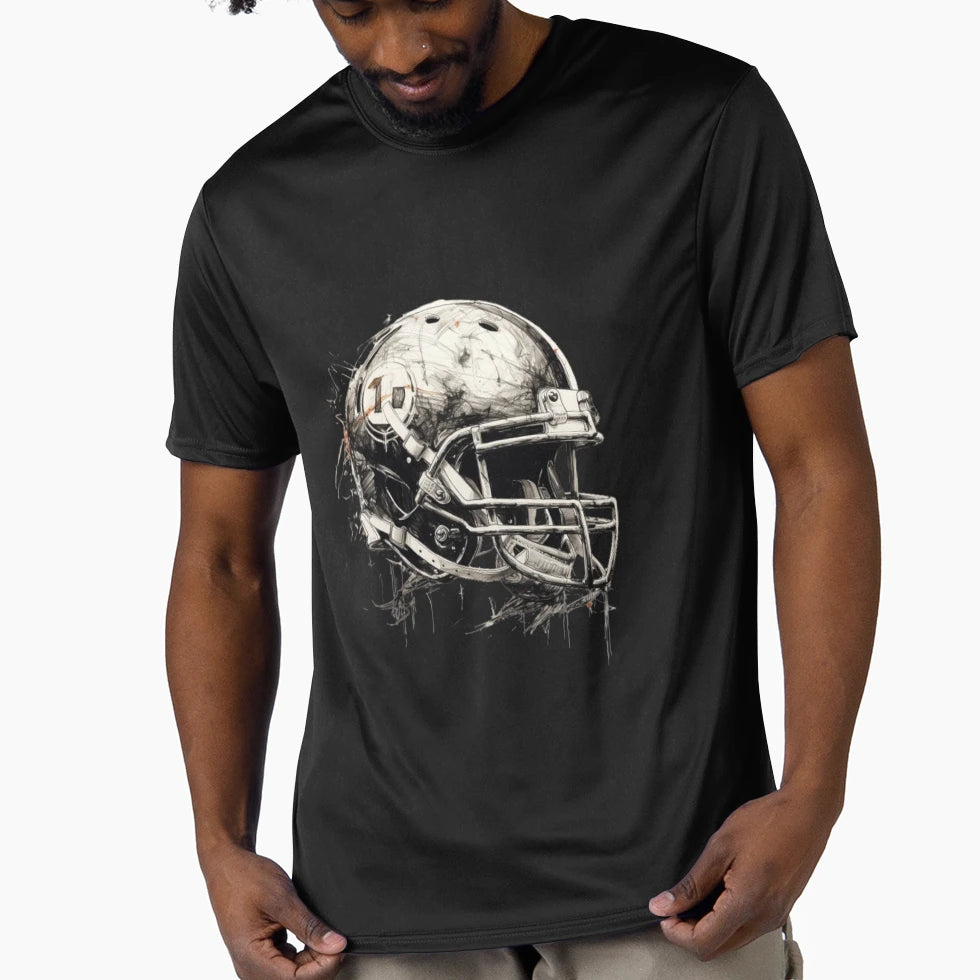 Drawing Helmet Football American T-Shirt - Fun Novelty Design for Adults - T-Shirt, Sweatshirt, Hoodie