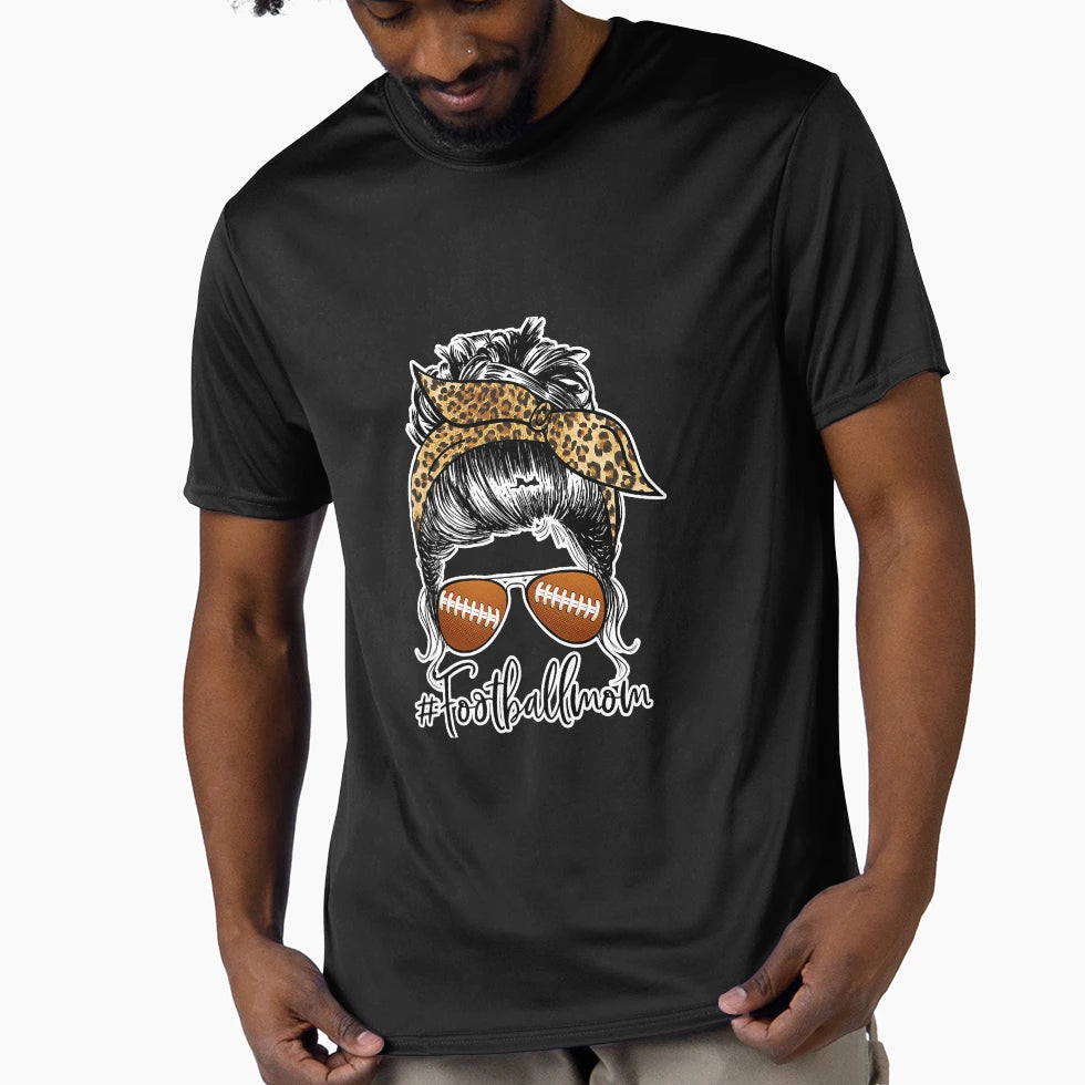 Football Mom Life Messy Bun Sport T-Shirt - Trendy Graphic Men Women - T-Shirt, Sweatshirt, Hoodie