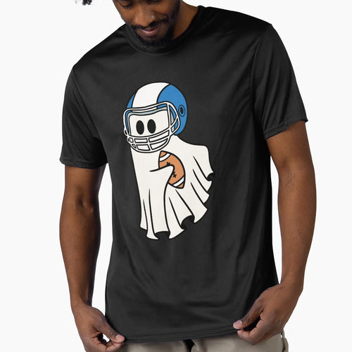 Halloween Ghost Play Football T-Shirt - Fun Novelty Design Unisex - T-Shirt, Sweatshirt, Hoodie
