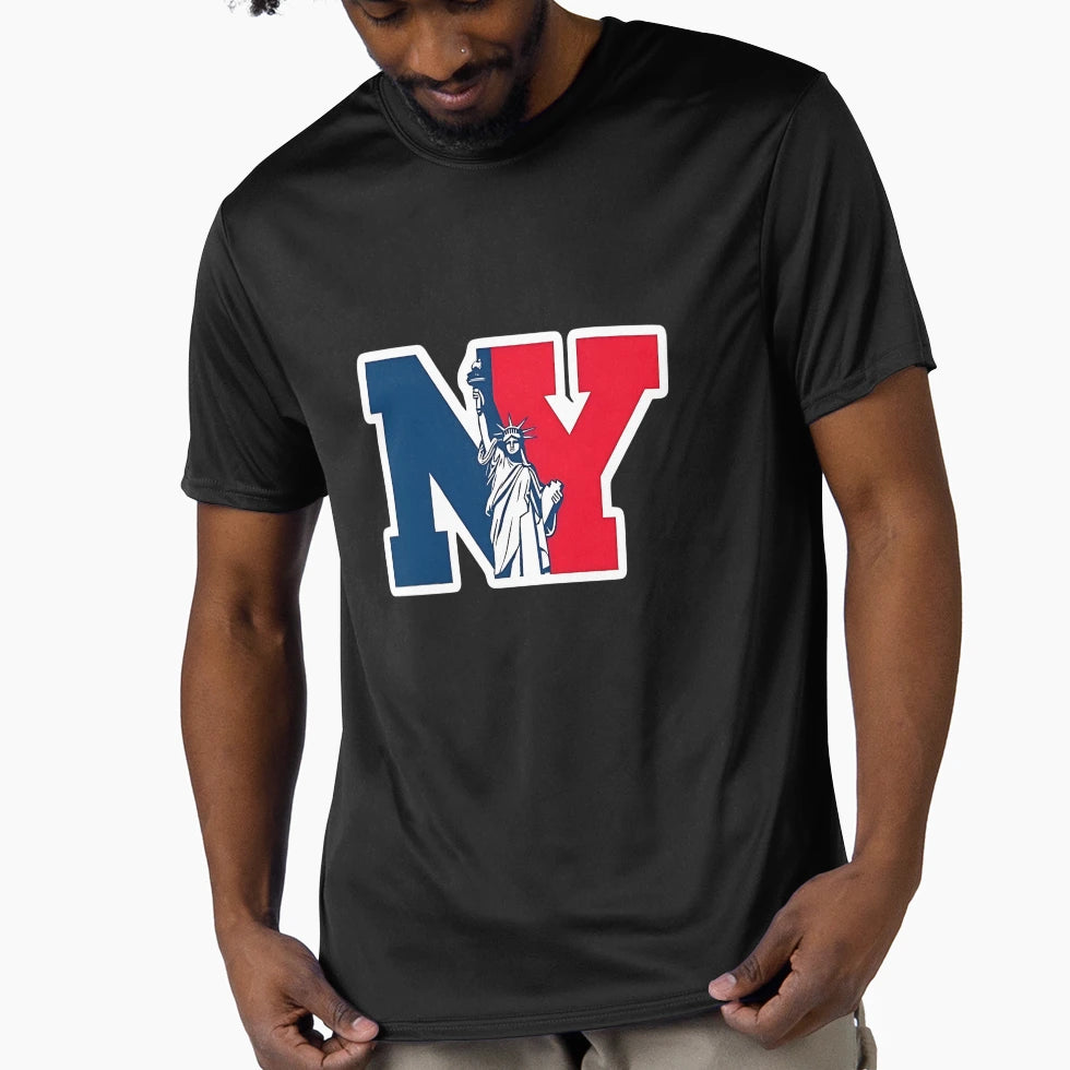 Ny Statue Liberty Red White Blue T-Shirt - Casual Everyday Wear for Adults - T-Shirt, Sweatshirt, Hoodie