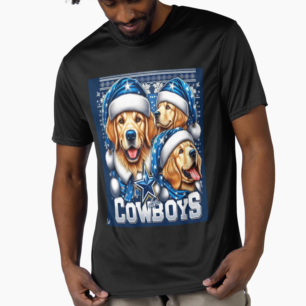 Cowboys Golden Retriever T-Shirt - Aesthetic Graphic for Adults - T-Shirt, Sweatshirt, Hoodie