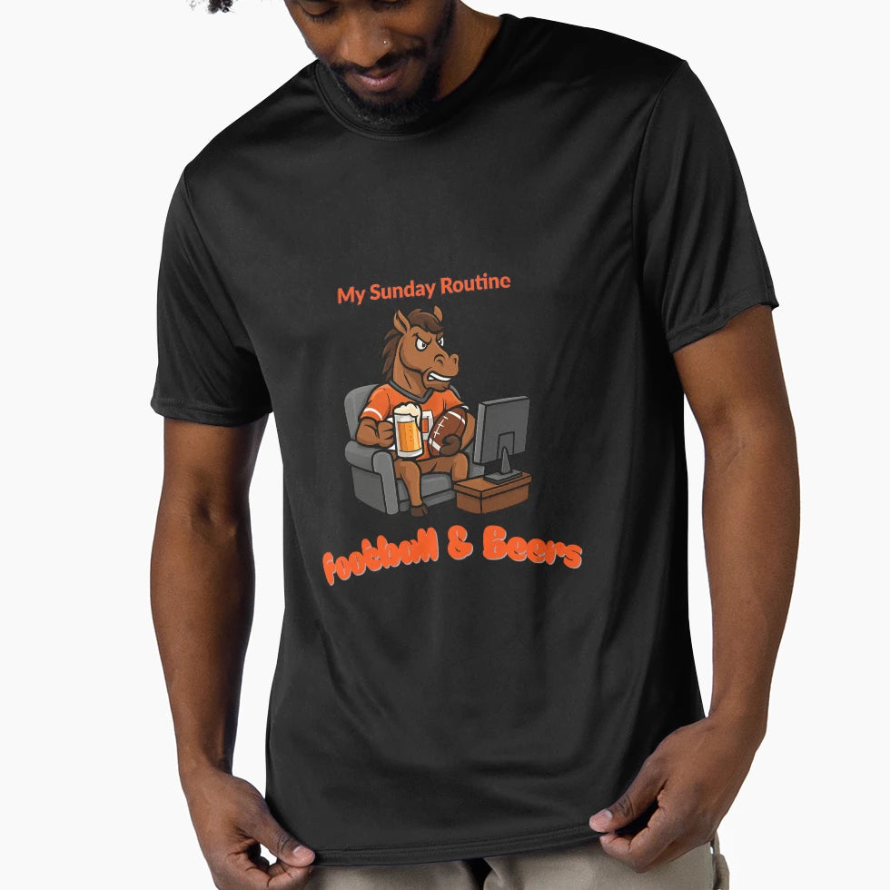 Denver Broncos Sunday Routine T-Shirt - Streetwear Style for Adults - T-Shirt, Sweatshirt, Hoodie