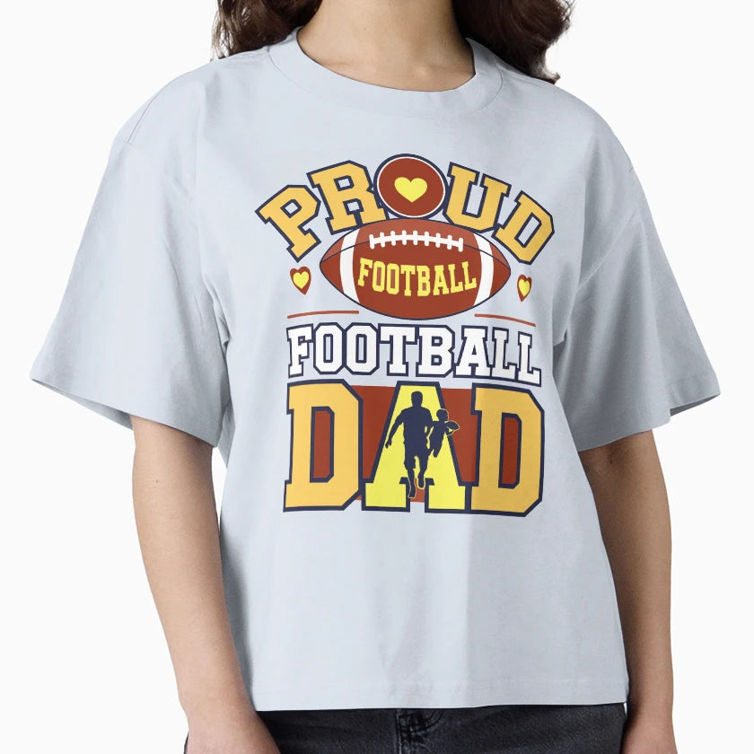 Proud Football Dad T-Shirt - Minimalist Print Unisex - T-Shirt, Sweatshirt, Hoodie