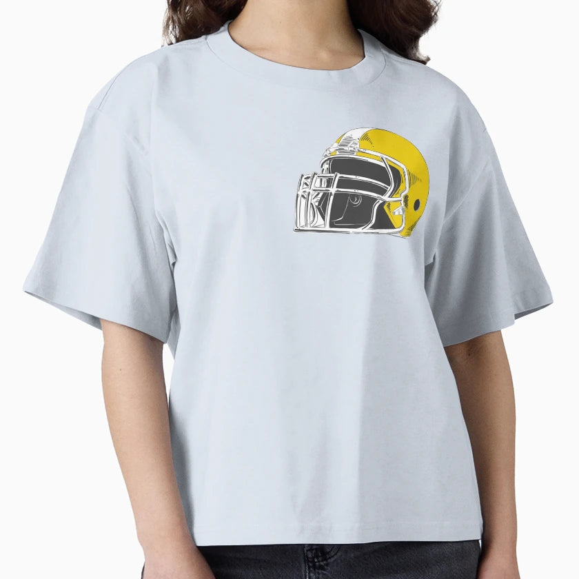 Football Helmet Yallow T-Shirt - Minimalist Print for Adults - T-Shirt, Sweatshirt, Hoodie