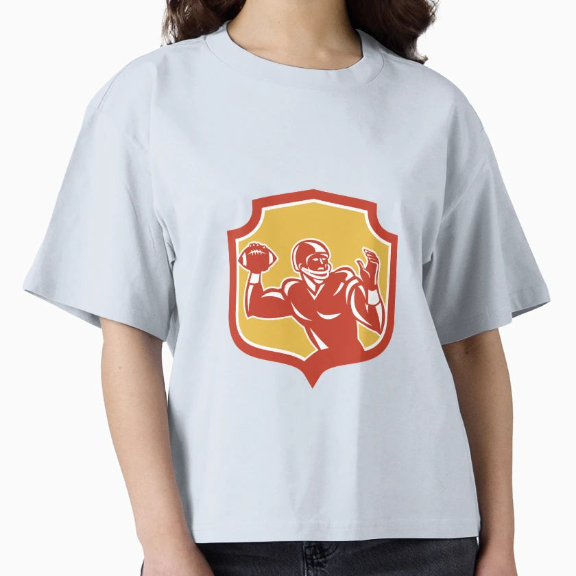 American Football Quarterback Shield T-Shirt - Fun Novelty Design Men Women - T-Shirt, Sweatshirt, Hoodie