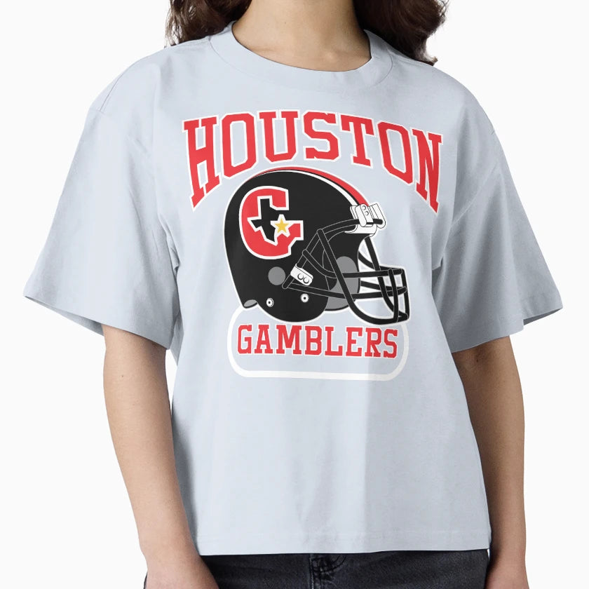 Houston Gamblers Helmet T-Shirt - Minimalist Print Men Women - T-Shirt, Sweatshirt, Hoodie