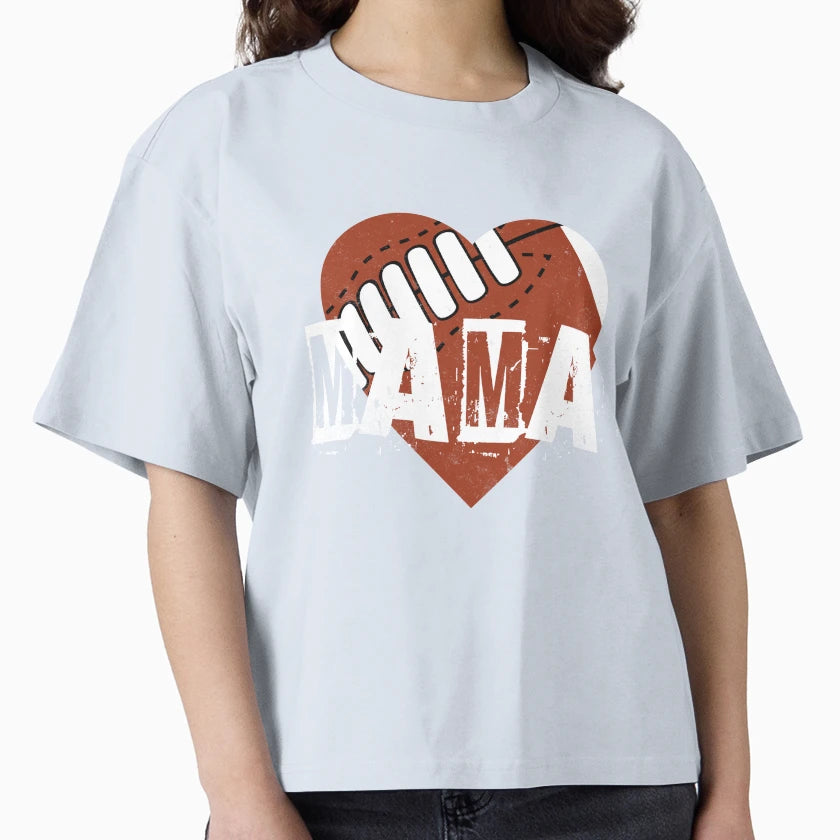 Football Mama Heart Game T-Shirt - Trendy Graphic for Adults - T-Shirt, Sweatshirt, Hoodie
