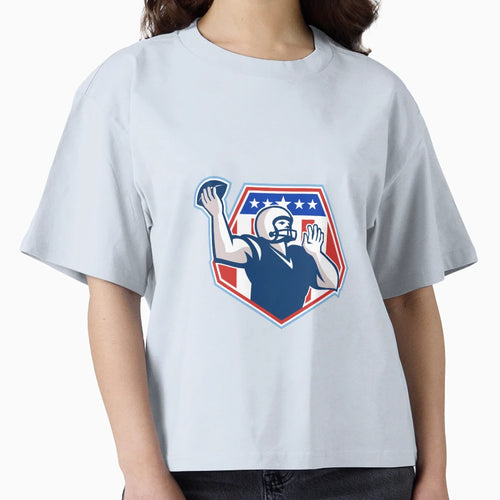 American Football Quarterback Shield T-Shirt - Aesthetic Graphic Unisex - T-Shirt, Sweatshirt, Hoodie