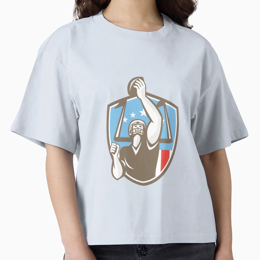American Football Player Touchdown Goal Post T-Shirt - Graphic Print Unisex - T-Shirt, Sweatshirt, Hoodie