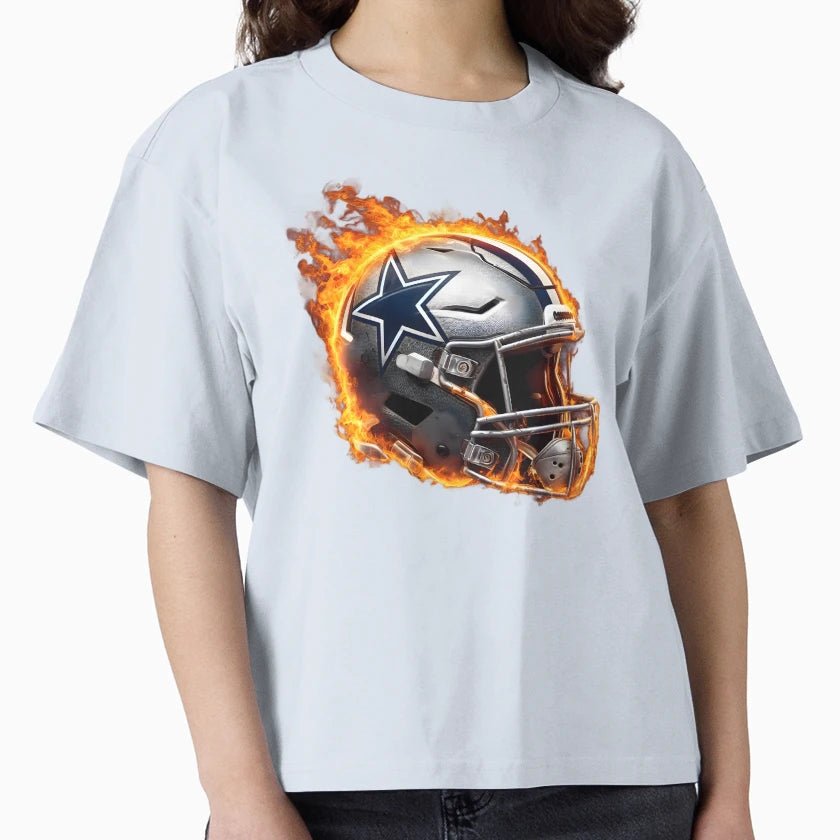 Dallas Cowboys Flaming Football T-Shirt - Casual Everyday Wear Unisex - T-Shirt, Sweatshirt, Hoodie