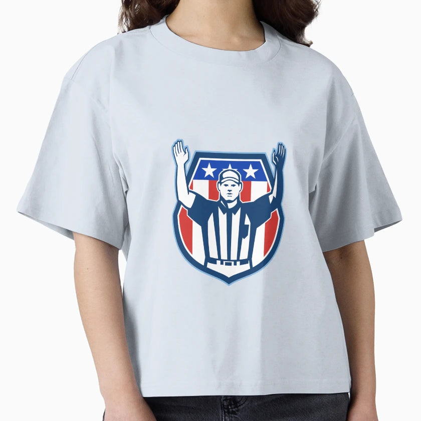 American Football Referee Touchdown T-Shirt - Minimalist Print Men Women - T-Shirt, Sweatshirt, Hoodie