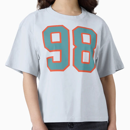 98 Number Aqua Orange Lucky Sports T-Shirt - Custom Art Print Men Women - T-Shirt, Sweatshirt, Hoodie