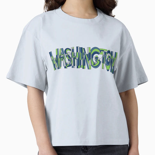 Blue And Green Washington Word T-Shirt - Casual Everyday Wear for Adults - T-Shirt, Sweatshirt, Hoodie