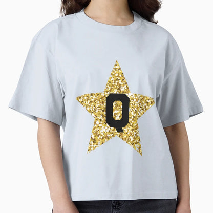 Q Gold Star T-Shirt - Minimalist Print Men Women - T-Shirt, Sweatshirt, Hoodie