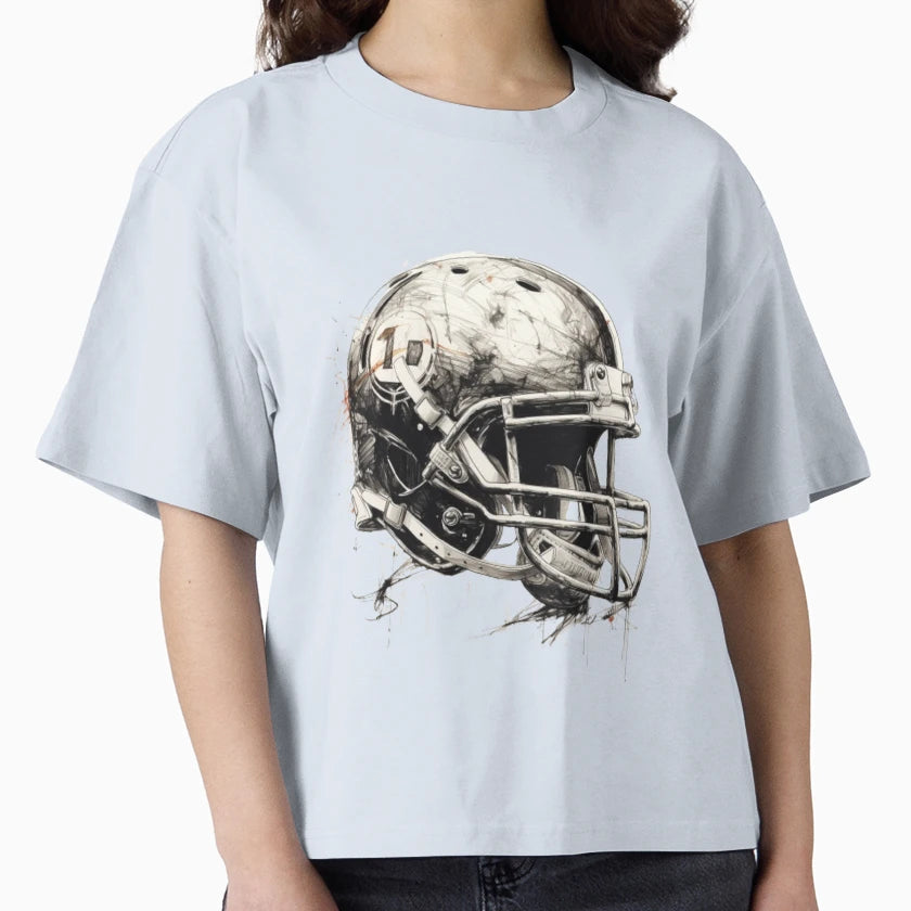 Drawing Helmet Football American T-Shirt - Graphic Print for Adults - T-Shirt, Sweatshirt, Hoodie