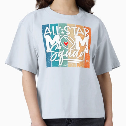 All Star Football Mom Squad Colorful T-Shirt - Aesthetic Graphic Men Women - T-Shirt, Sweatshirt, Hoodie