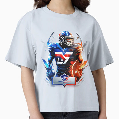Strong Football Player Holding T-Shirt - Aesthetic Graphic for Adults - T-Shirt, Sweatshirt, Hoodie