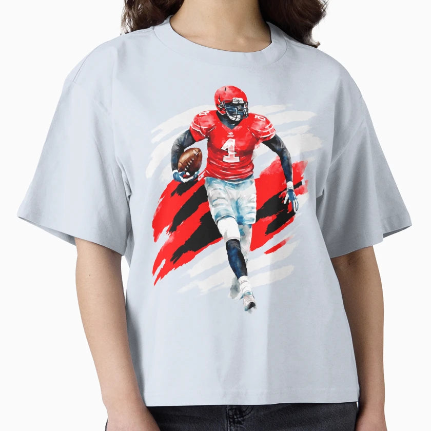 American Football Player Dynamic T-Shirt - Custom Art Print Men Women - T-Shirt, Sweatshirt, Hoodie