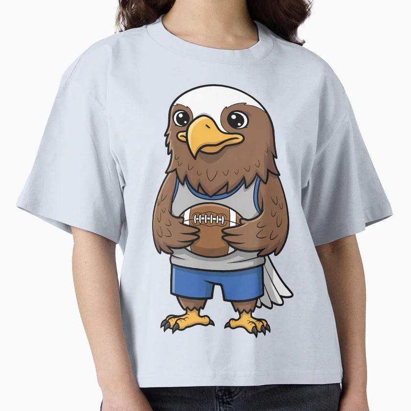 Eagle Football Mascot Sports Cartoon T-Shirt - Streetwear Style Men Women - T-Shirt, Sweatshirt, Hoodie
